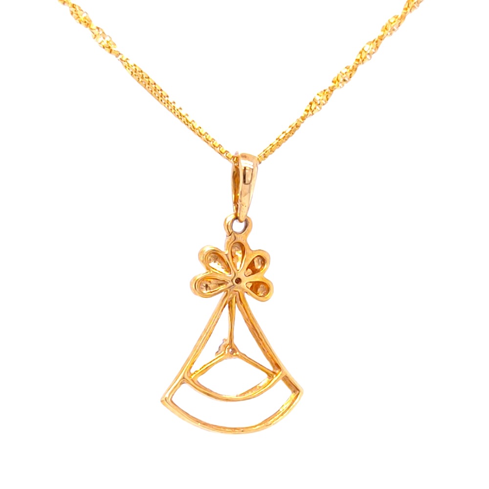 Flower cone shape diamond pendant - Image 3