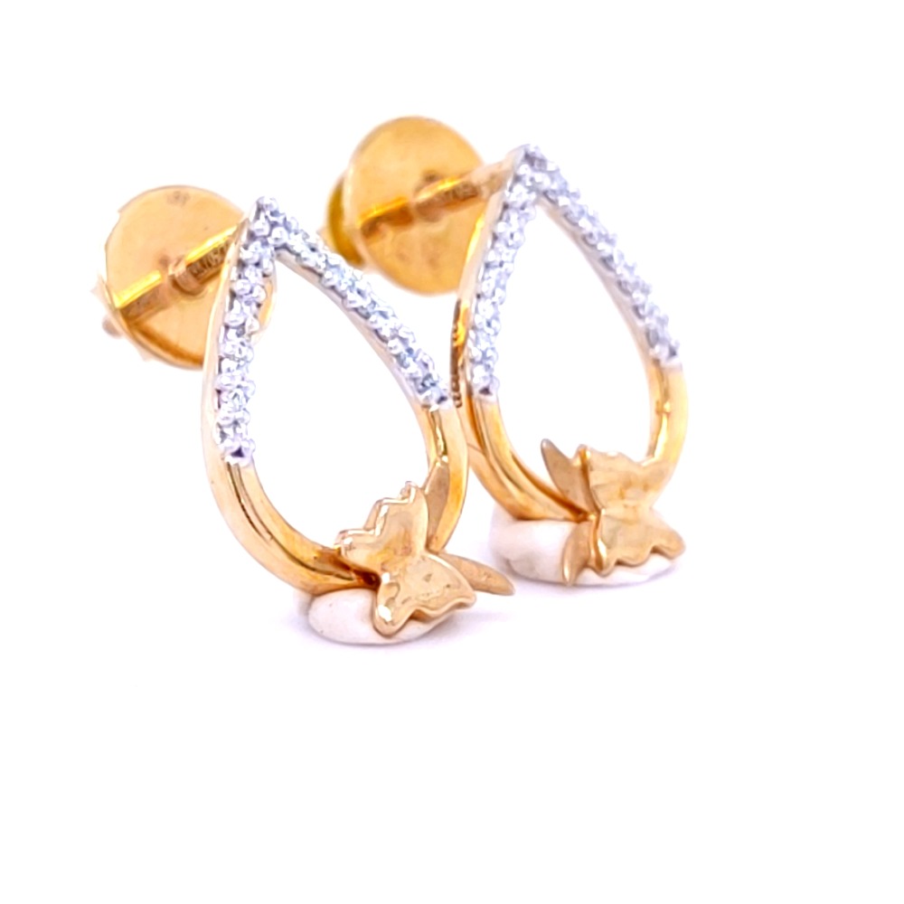 Charismatic butterfly diamond gold earring - Image 3