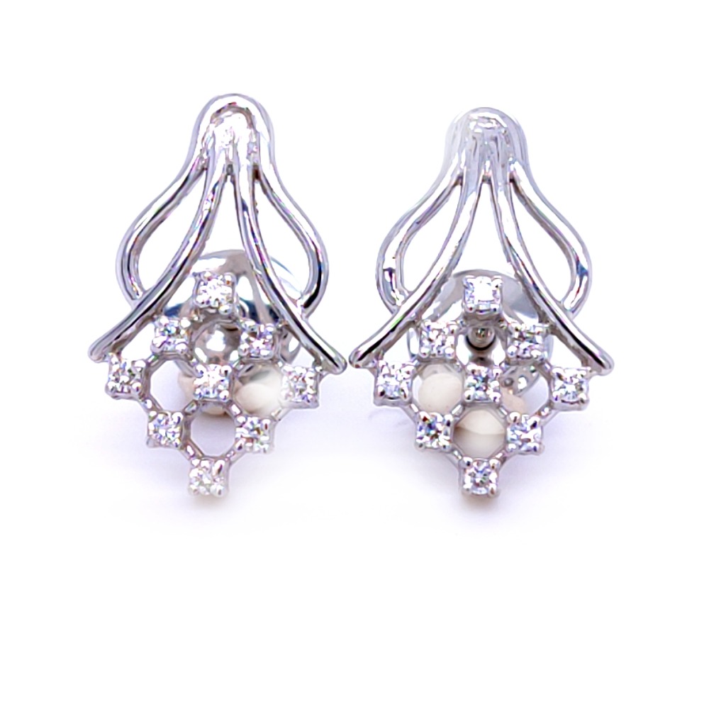 Nightingale diamond studs in white gold - Image 2