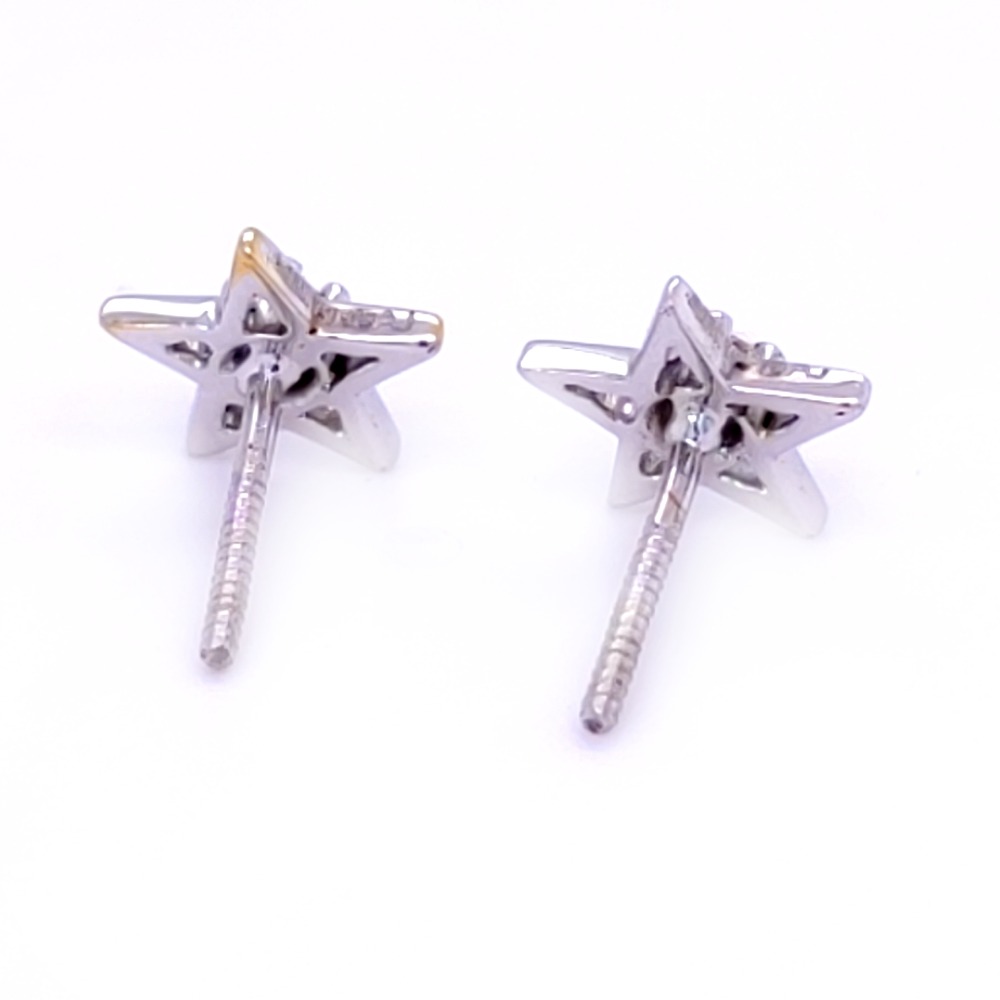 Star bud tiny gold diamond earring - Image 2