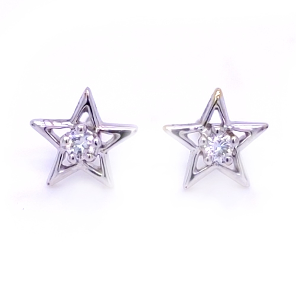 Star bud tiny gold diamond earring