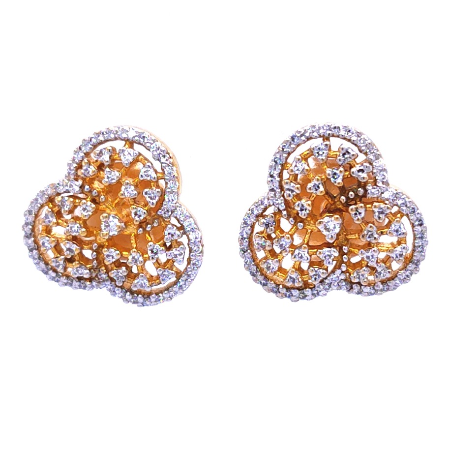 Blooming tria flora diamond earring - Image 2