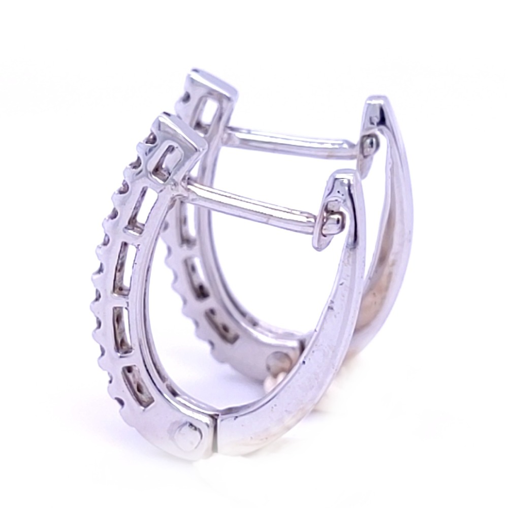 Delize white gold diamond earring hoops - Image 3