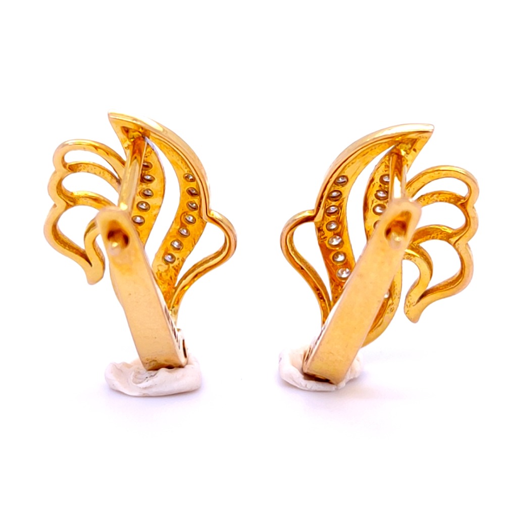 Leaf bali style diamond earring for women - Image 4