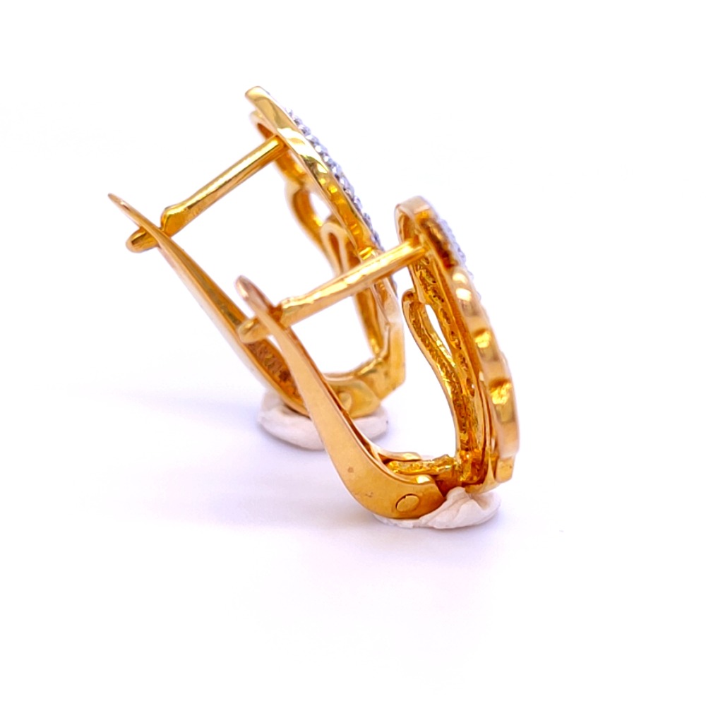 Leaf bali style diamond earring for women - Image 3