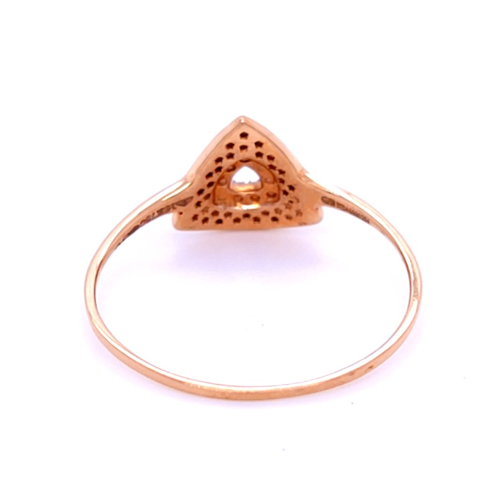 Tringular rose gold tinted diamond ring - Image 4