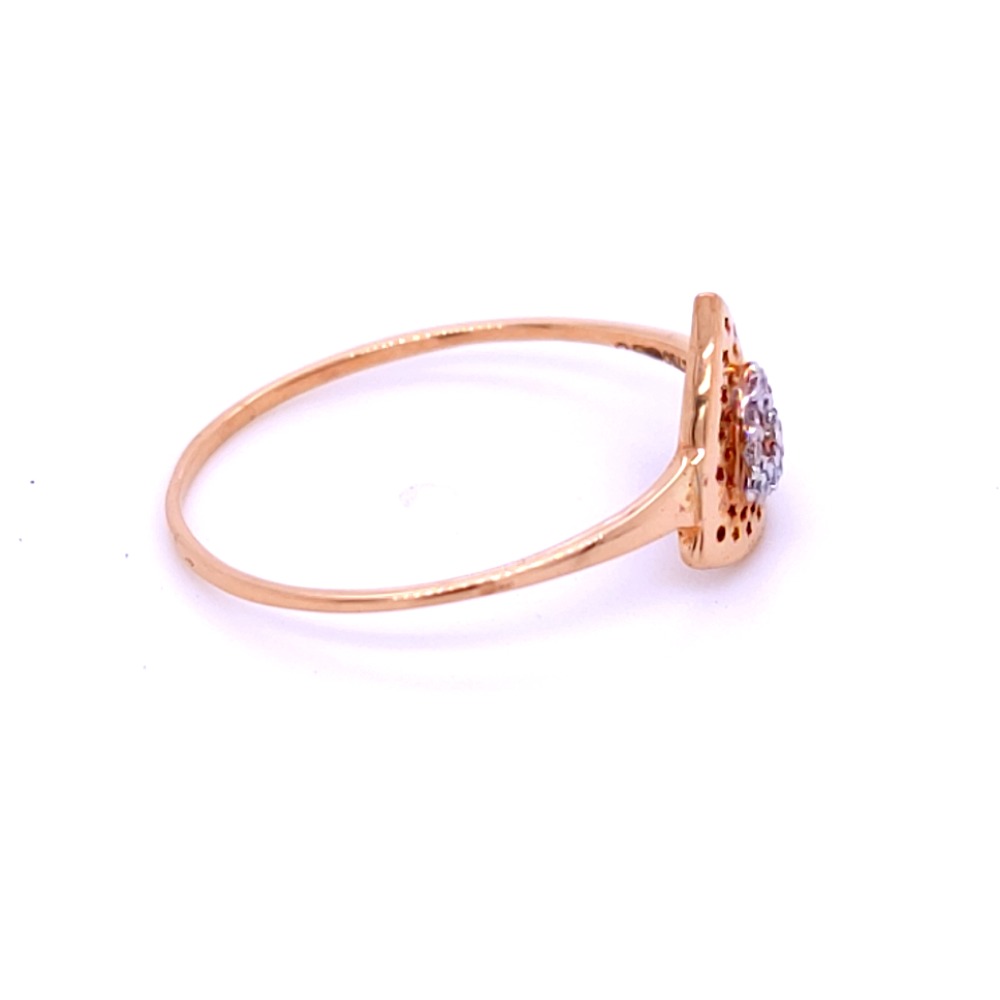 Tringular rose gold tinted diamond ring - Image 3