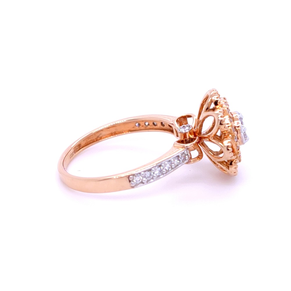 Floral cluster diamond ring in 18ct rose gold - Image 5