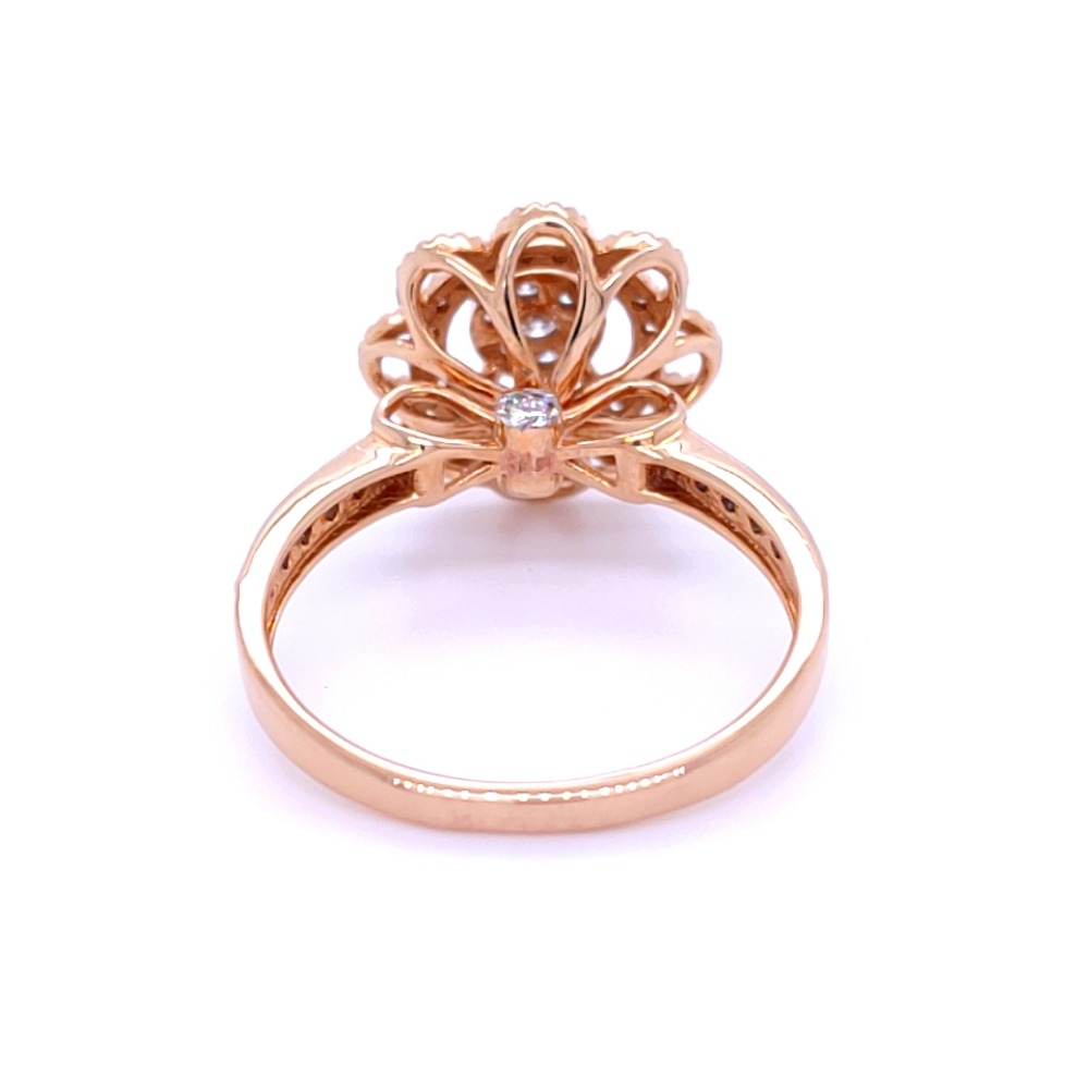 Floral cluster diamond ring in 18ct rose gold - Image 4
