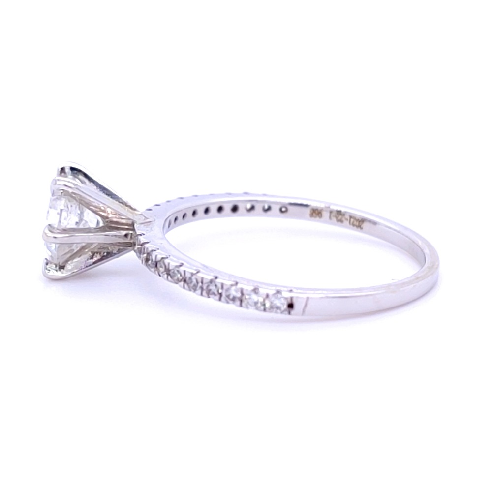 18k white gold brilliant solitaire diamond ring with 6 prong setting - Image 2