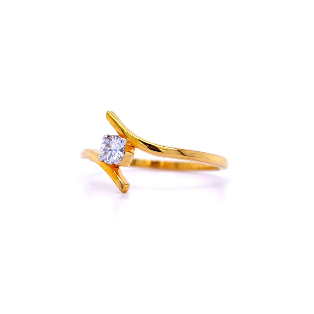 Beautiful one diamond cross ring in 18 kt - Image 3