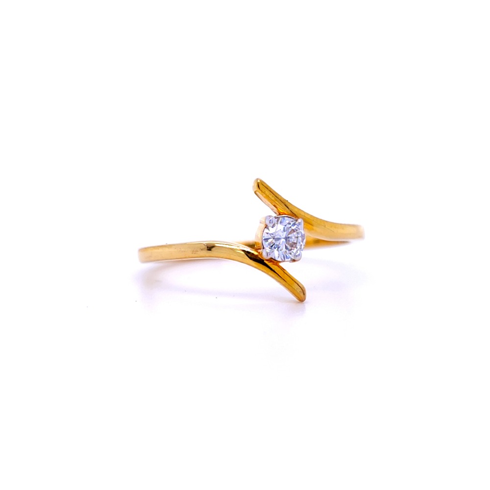 Beautiful one diamond cross ring in 18 kt - Image 2
