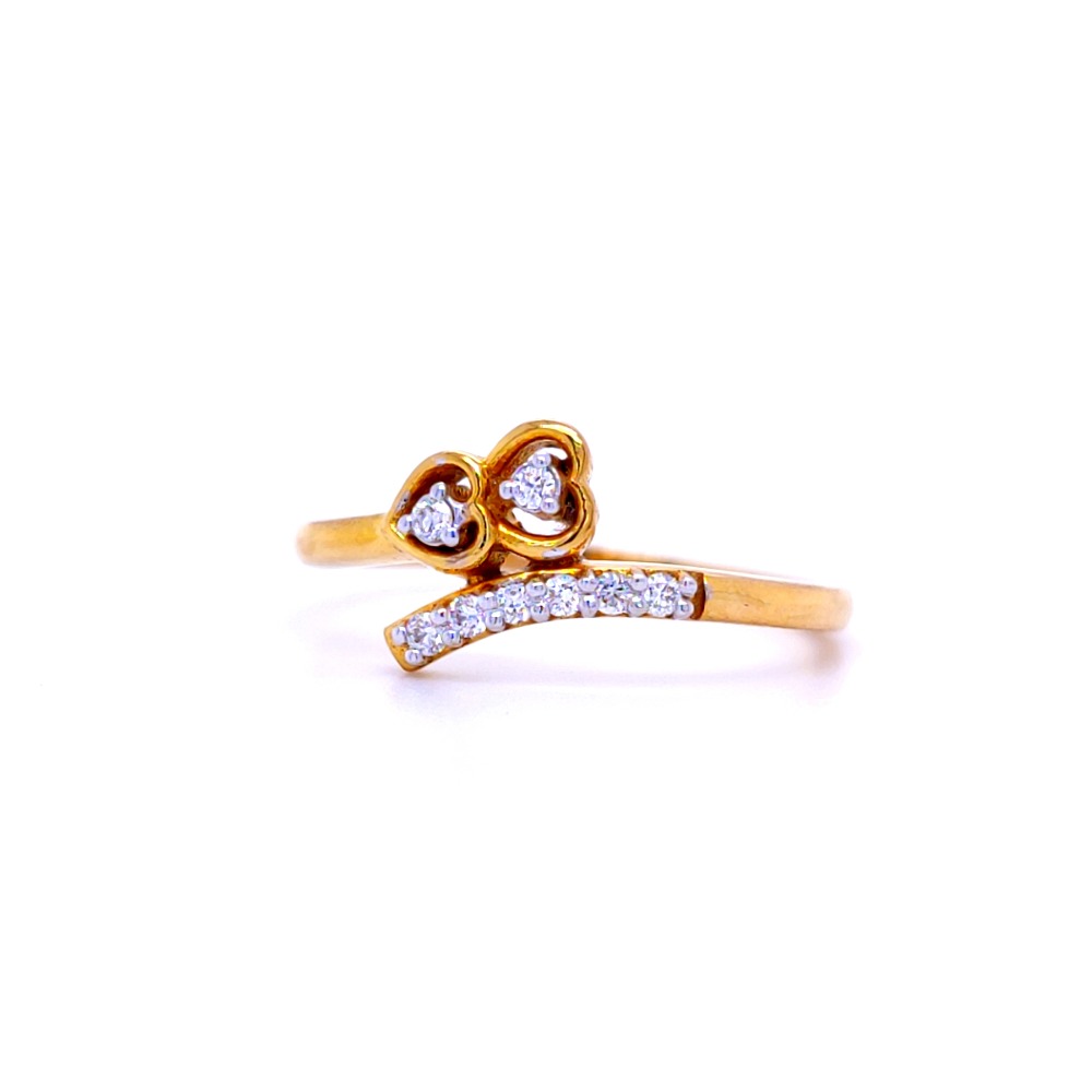 Two little heart diamond ring in 18 kt - Image 2