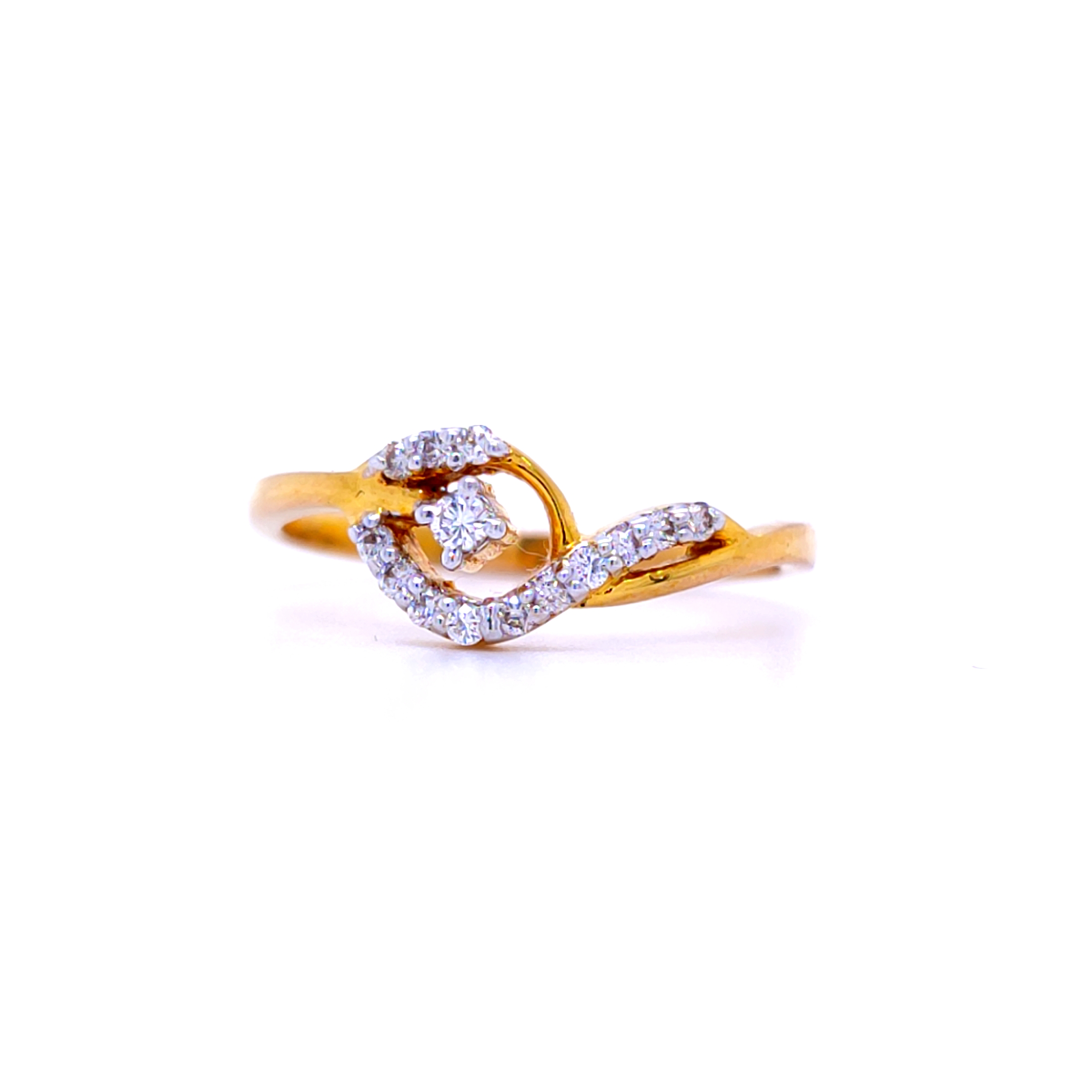 Gorgeous seashell diamond ring in 18 kt - Image 2