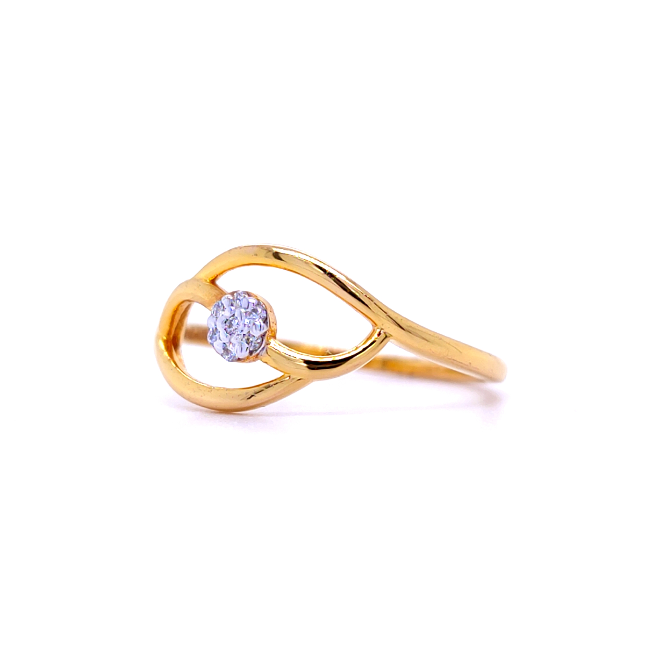 Cluster diamond ball centric ring in 18kt - Image 2