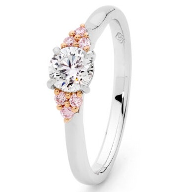 18k White Gold With Diamond trilogy ring