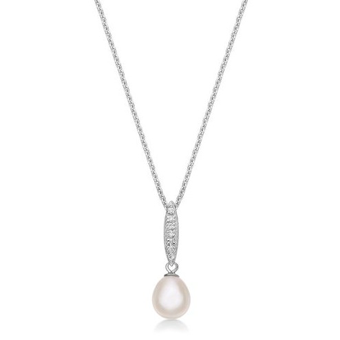 Silver Pearl With Diamond Pendant - Image 2
