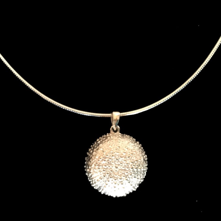 Silver Kina on Round Pendant
