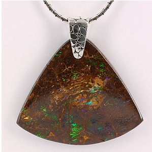 925 Silver Boulder Matrix Opal Pendants