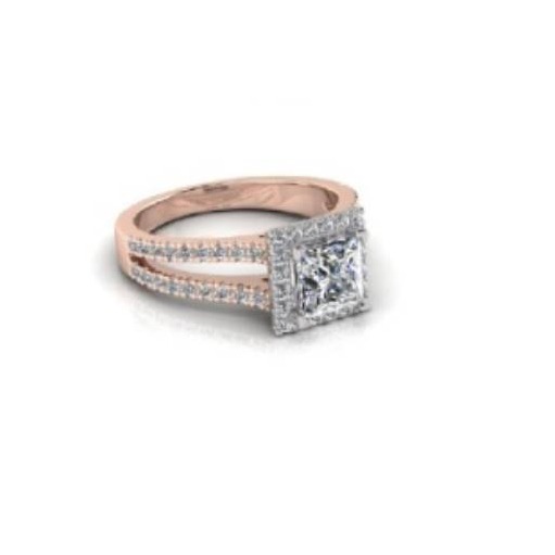 Gold With Square Shape Diamond Ring