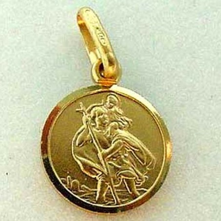 9ct Gold Italian Christopher Medal Pendant