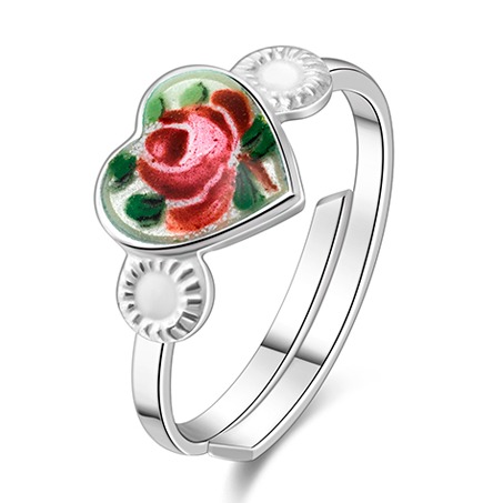 Silver Rose Design Ring