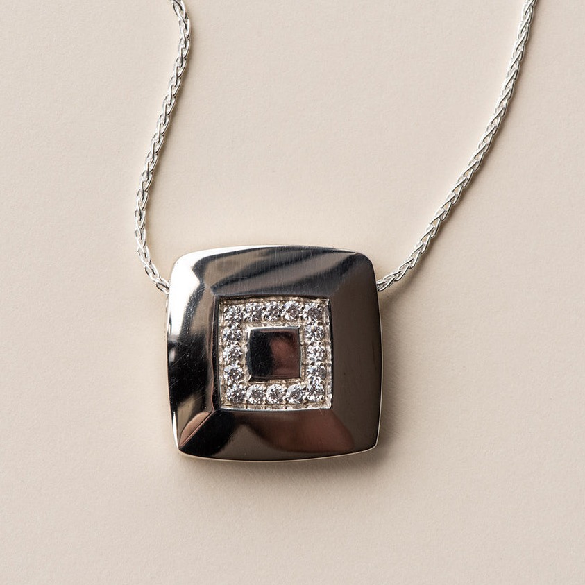 Gold Solid Square Design Pendant