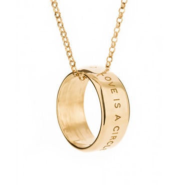 gold LOVE IS A CIRCLE IT NEVER ENDS Ring
