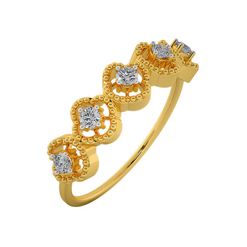 FLOWERS AND BANDS RING