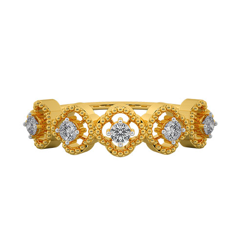 FLOWERS AND BANDS RING - Image 3