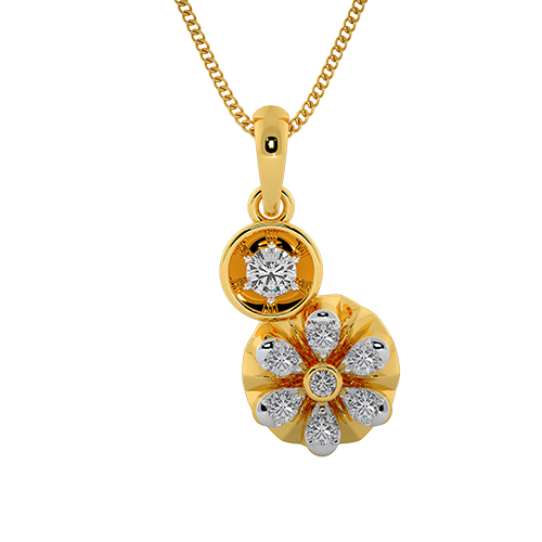 Edgy floral platter pendant