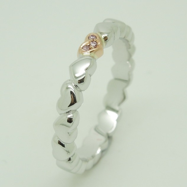 916 gold diamond heart ring