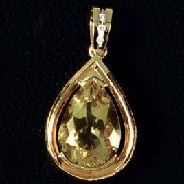 916 gold pukharaj stone pandant