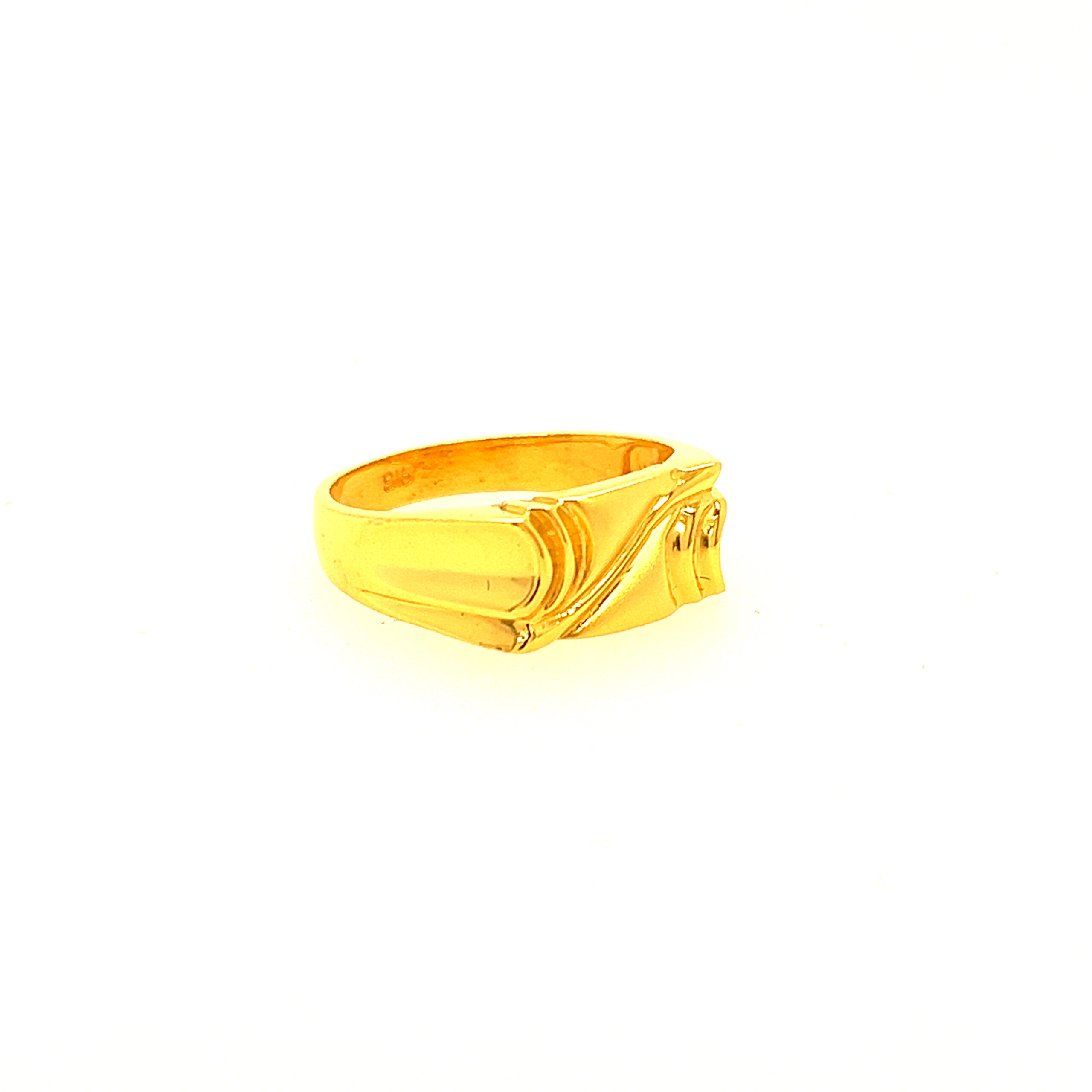 22k Yellow Gold Designer Plain Ring - Image 3
