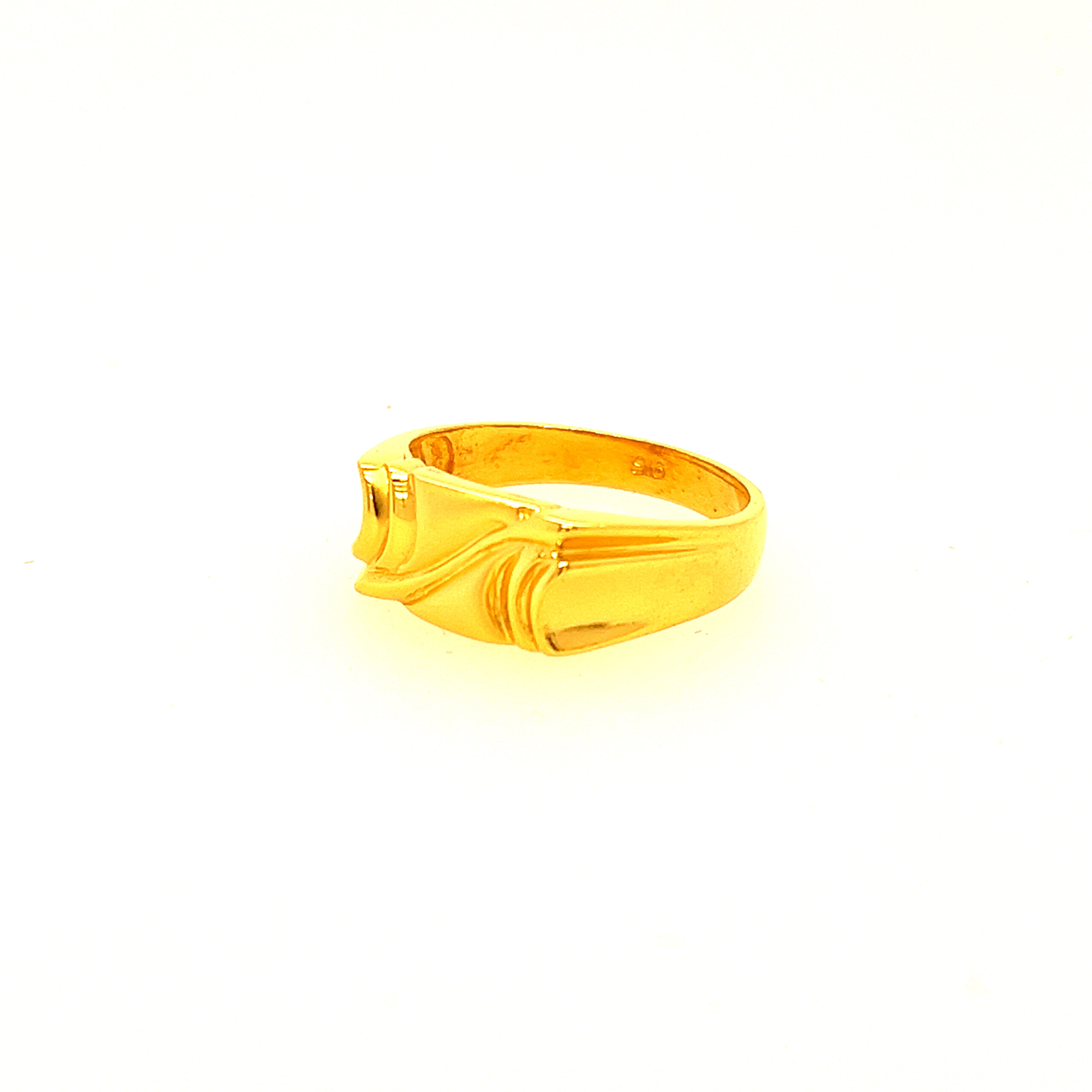 22k Yellow Gold Designer Plain Ring - Image 2