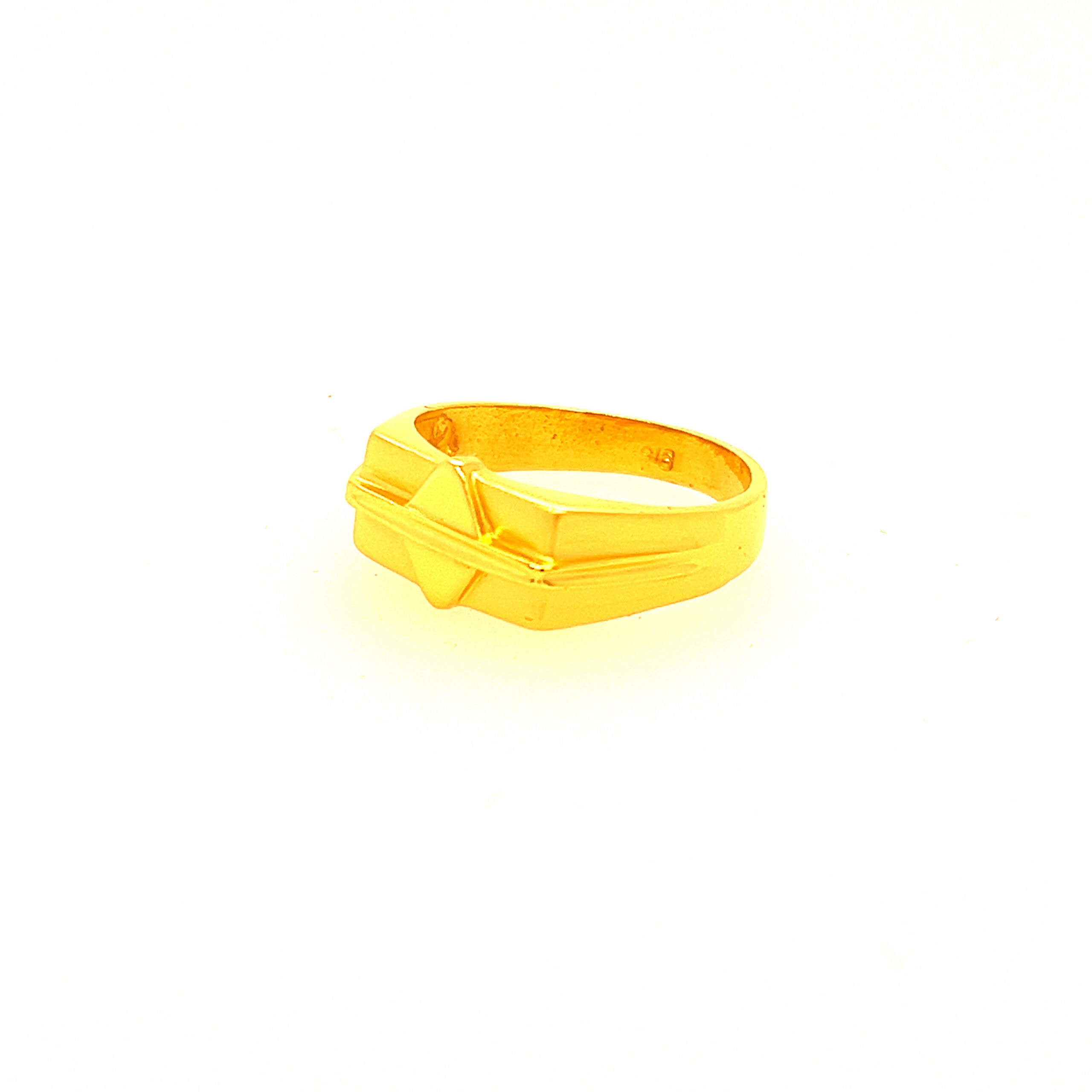 22k Yellow Gold Elegant Plain Ring - Image 2