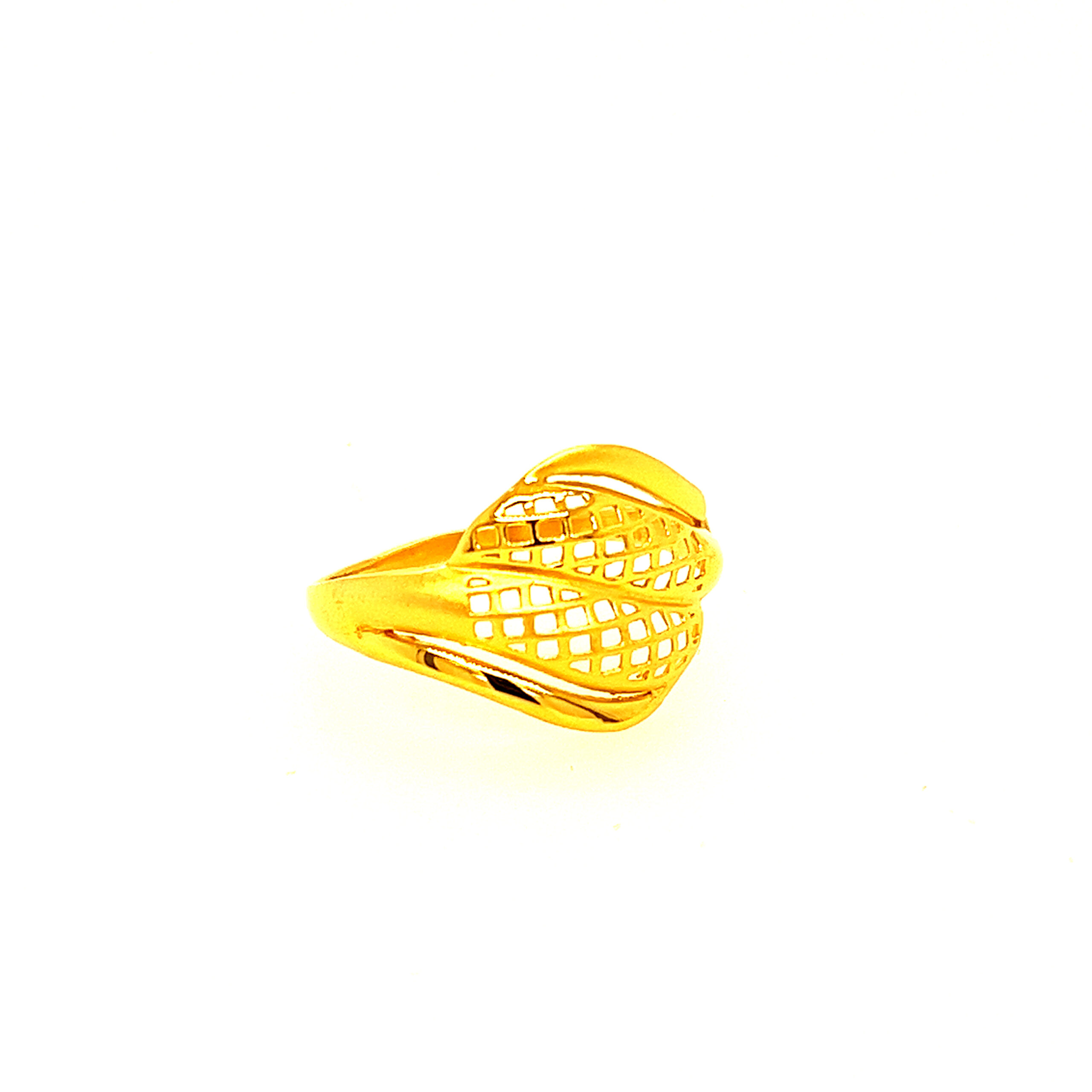 22k Gold Plain Net Ring - Image 3
