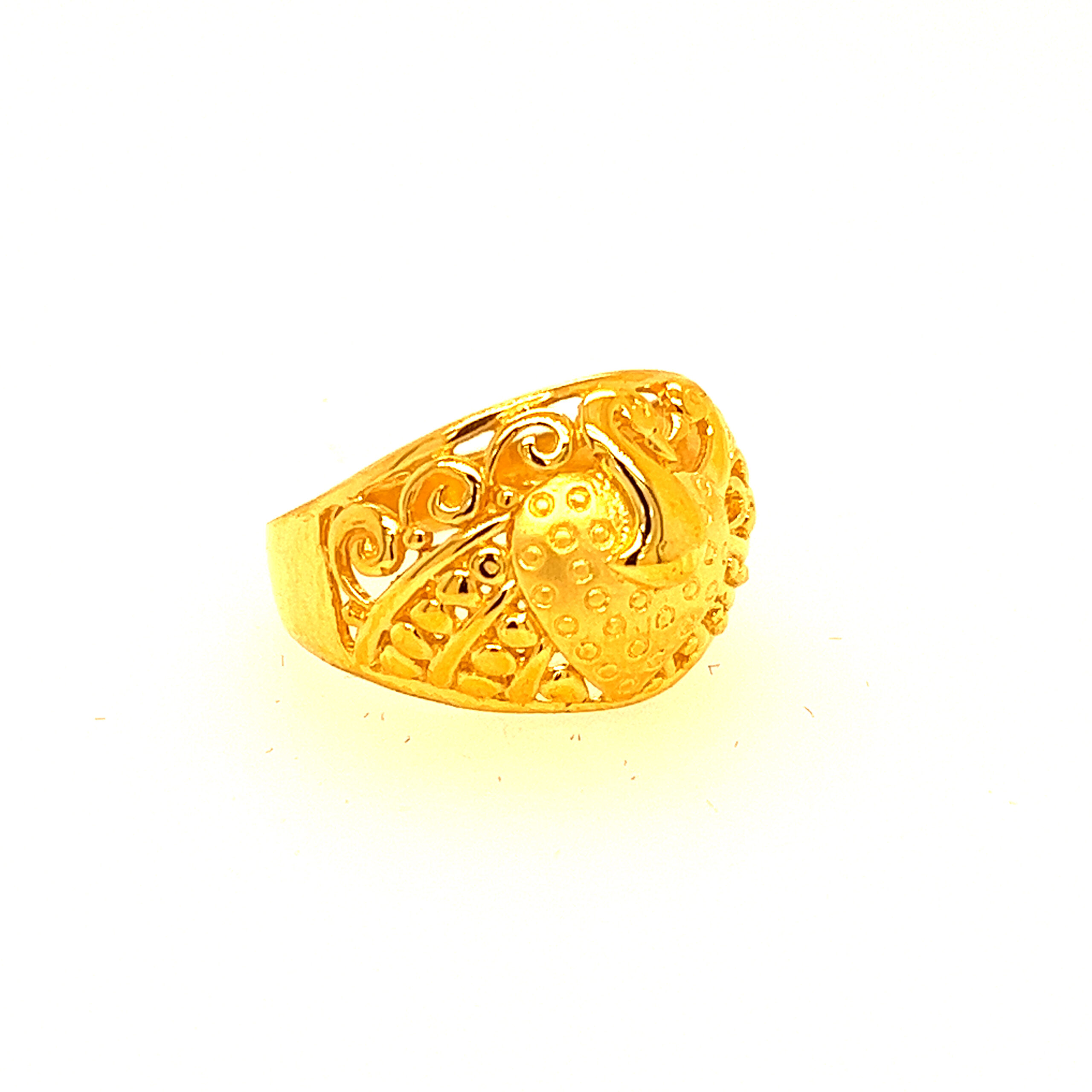 22k Gold Plain Peacock Ring - Image 3