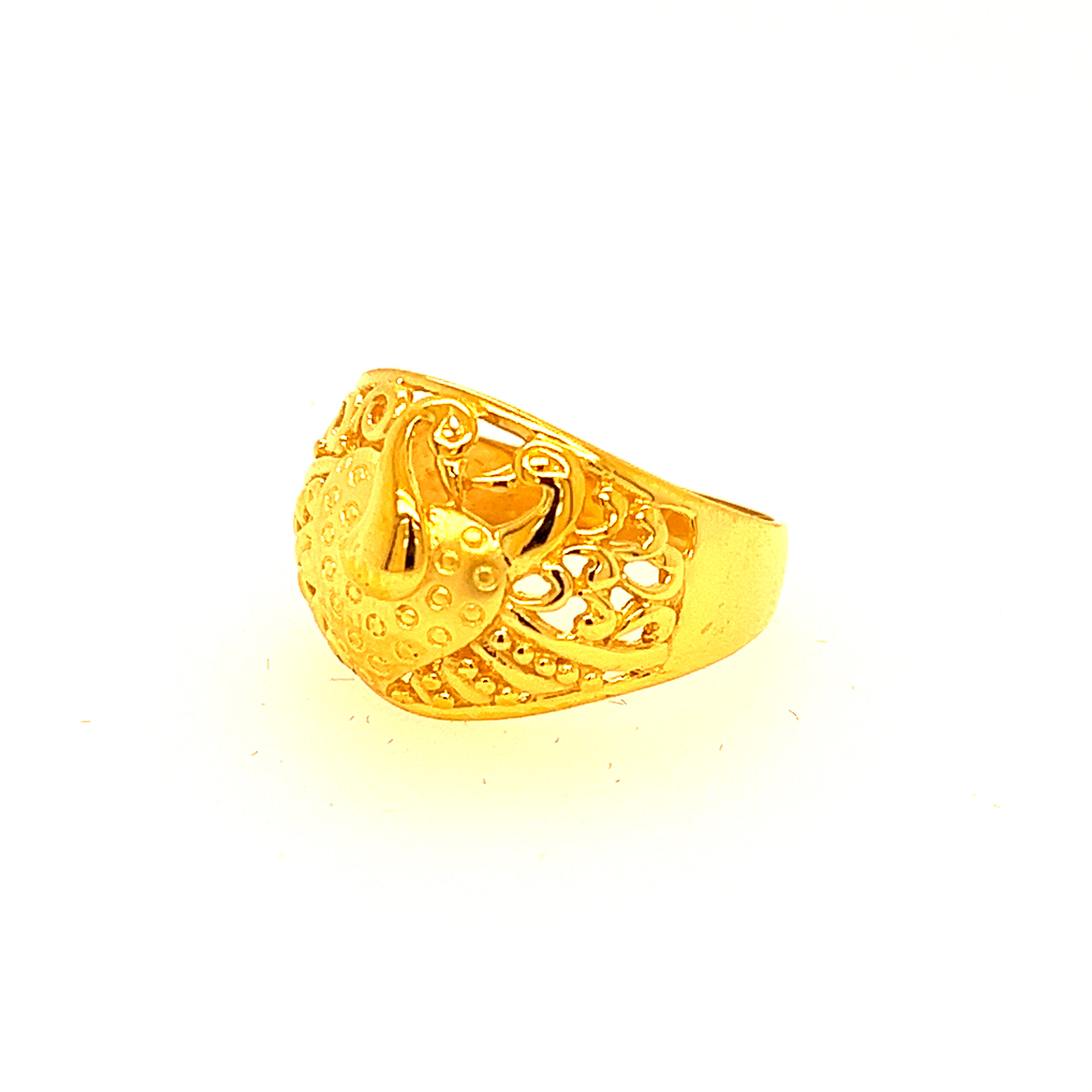22k Gold Plain Peacock Ring - Image 2