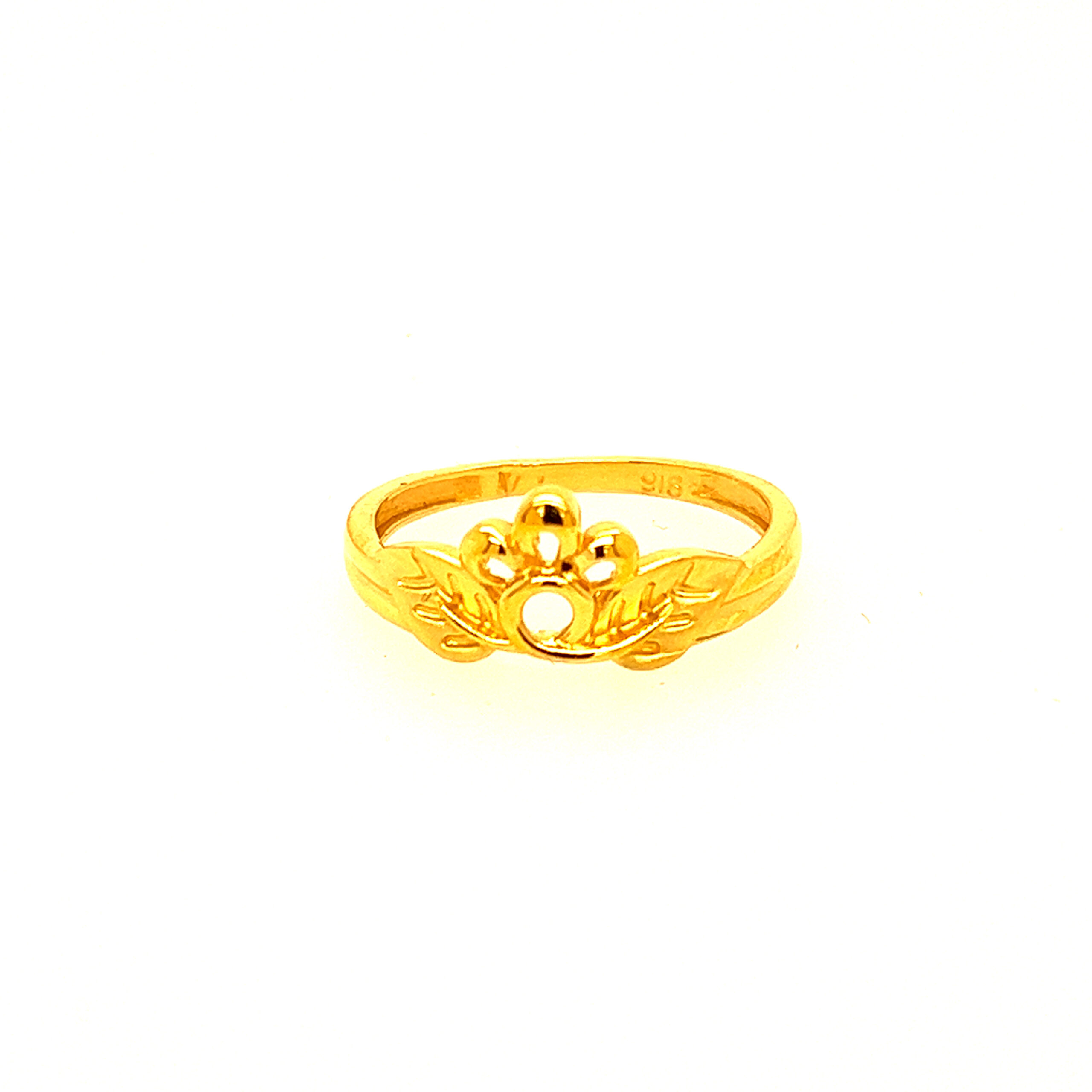 22k Gold Plain Petals Ring