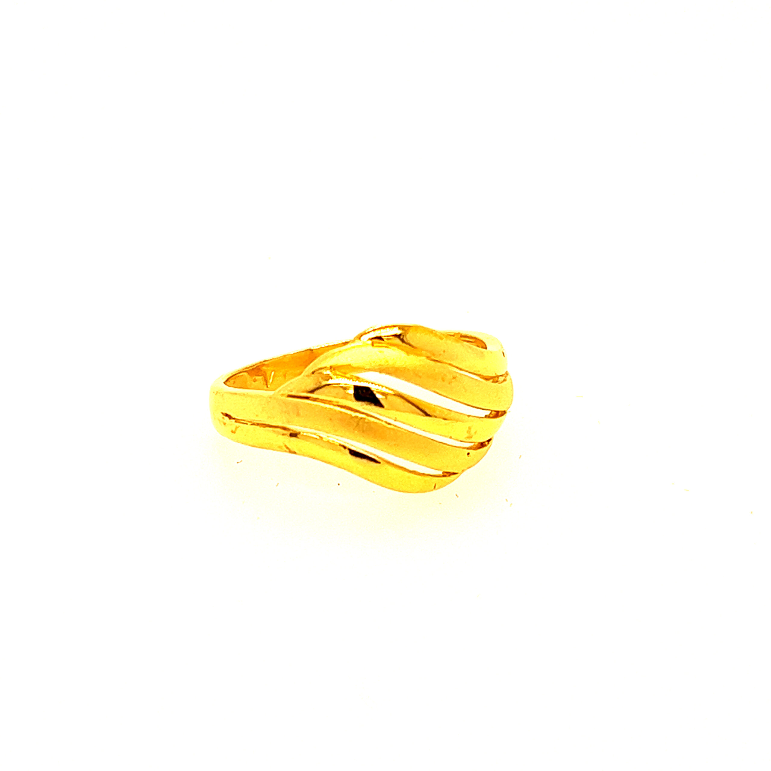 22k Gold Plain Layers Ring - Image 3