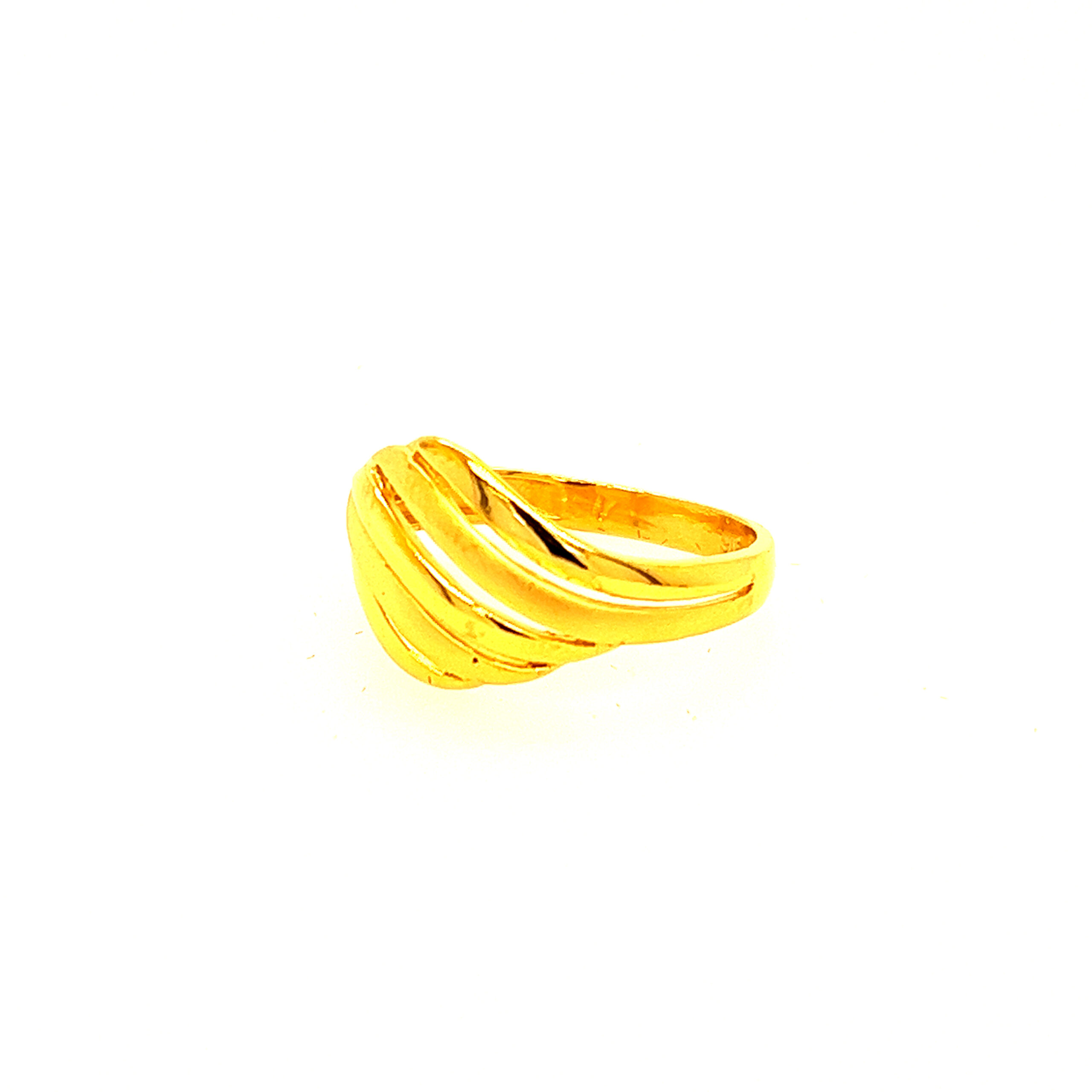 22k Gold Plain Layers Ring - Image 2