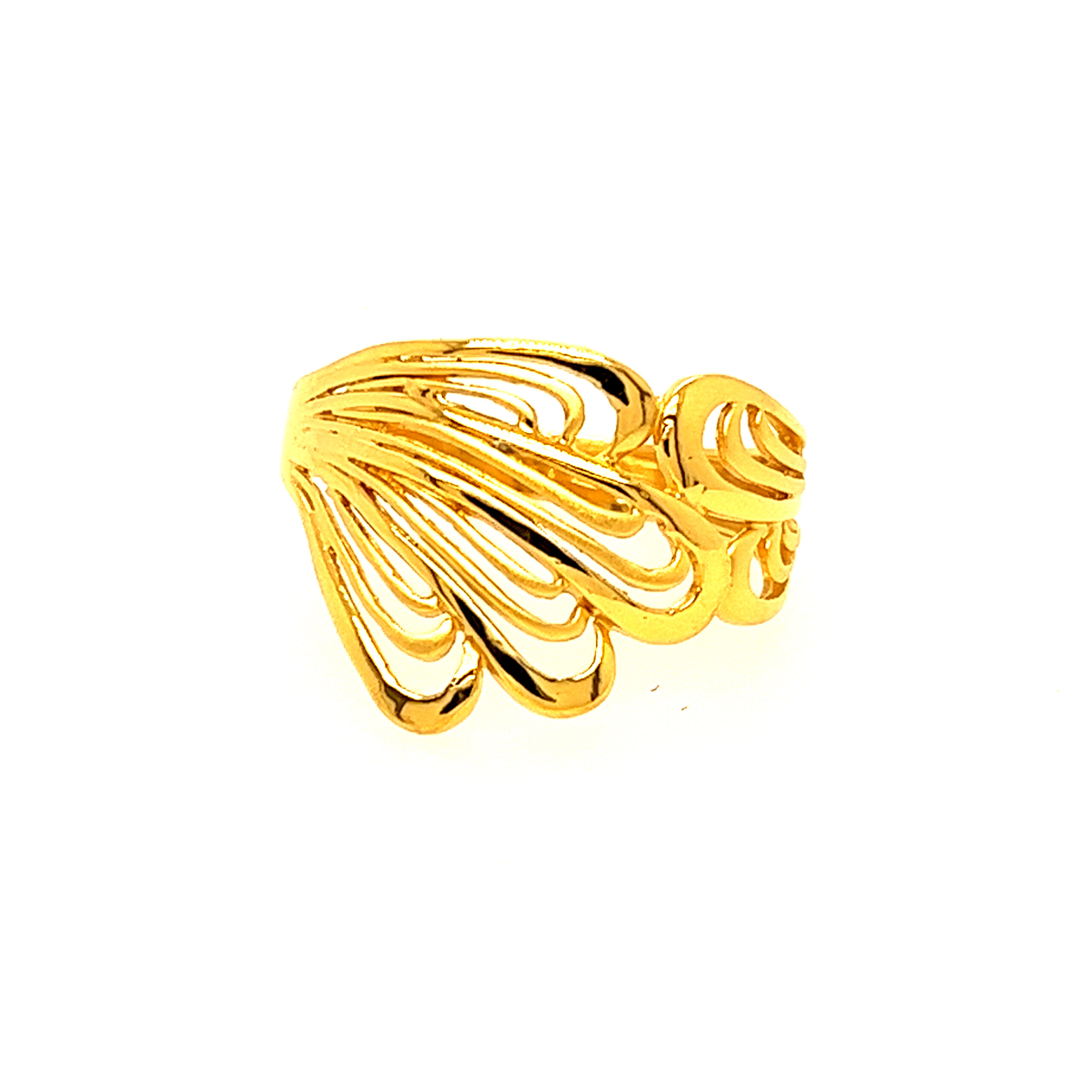 22k Gold Plain Feather Touch Ring