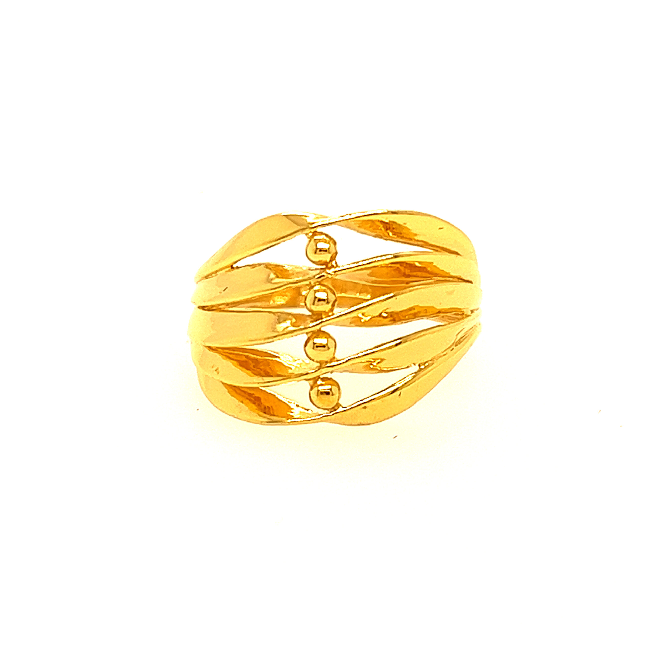22k Gold Plain Layered Ring