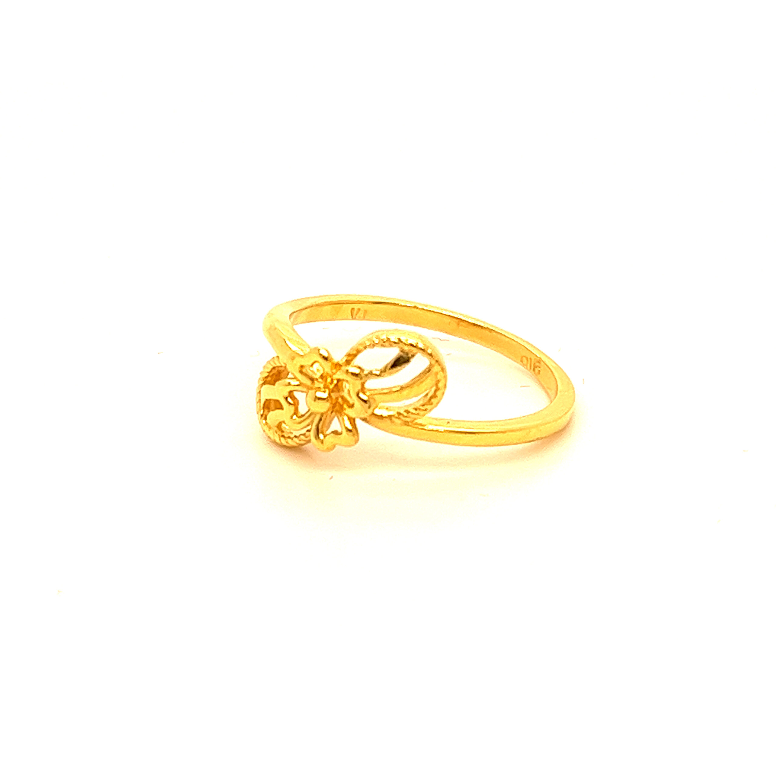 22k Gold Plain Floral Ring - Image 3