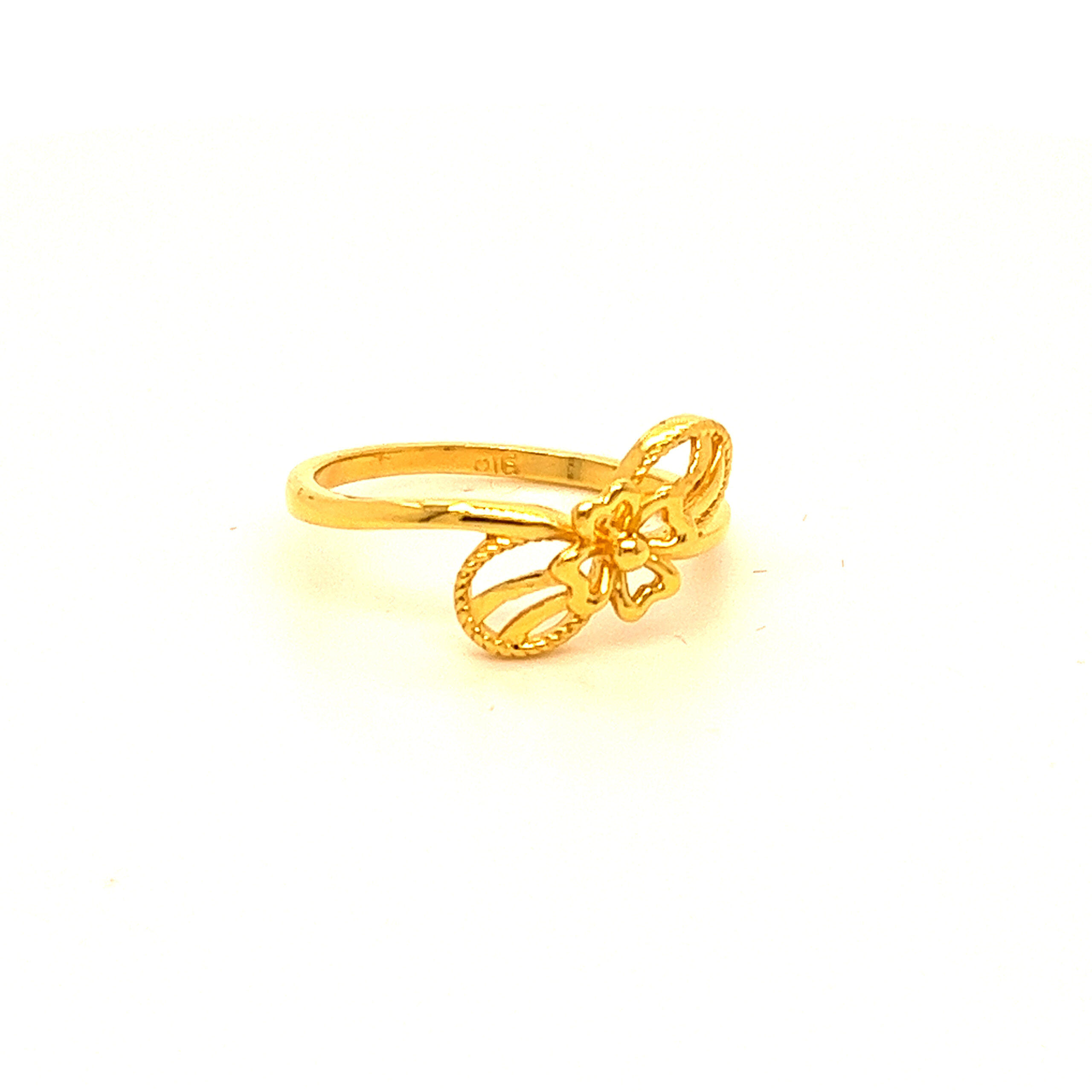 22k Gold Plain Floral Ring - Image 2