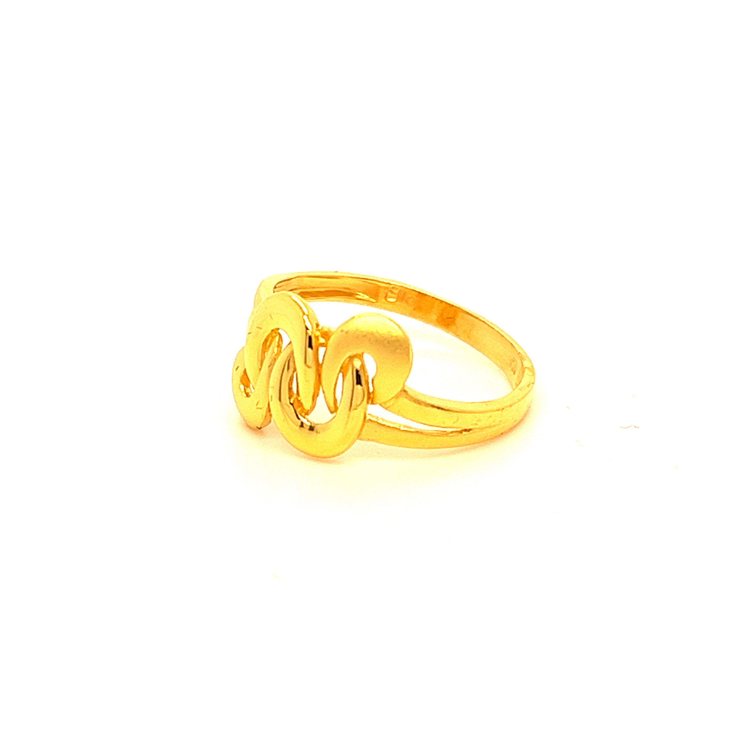 22k Gold Plain Buckle Up Ring - Image 3