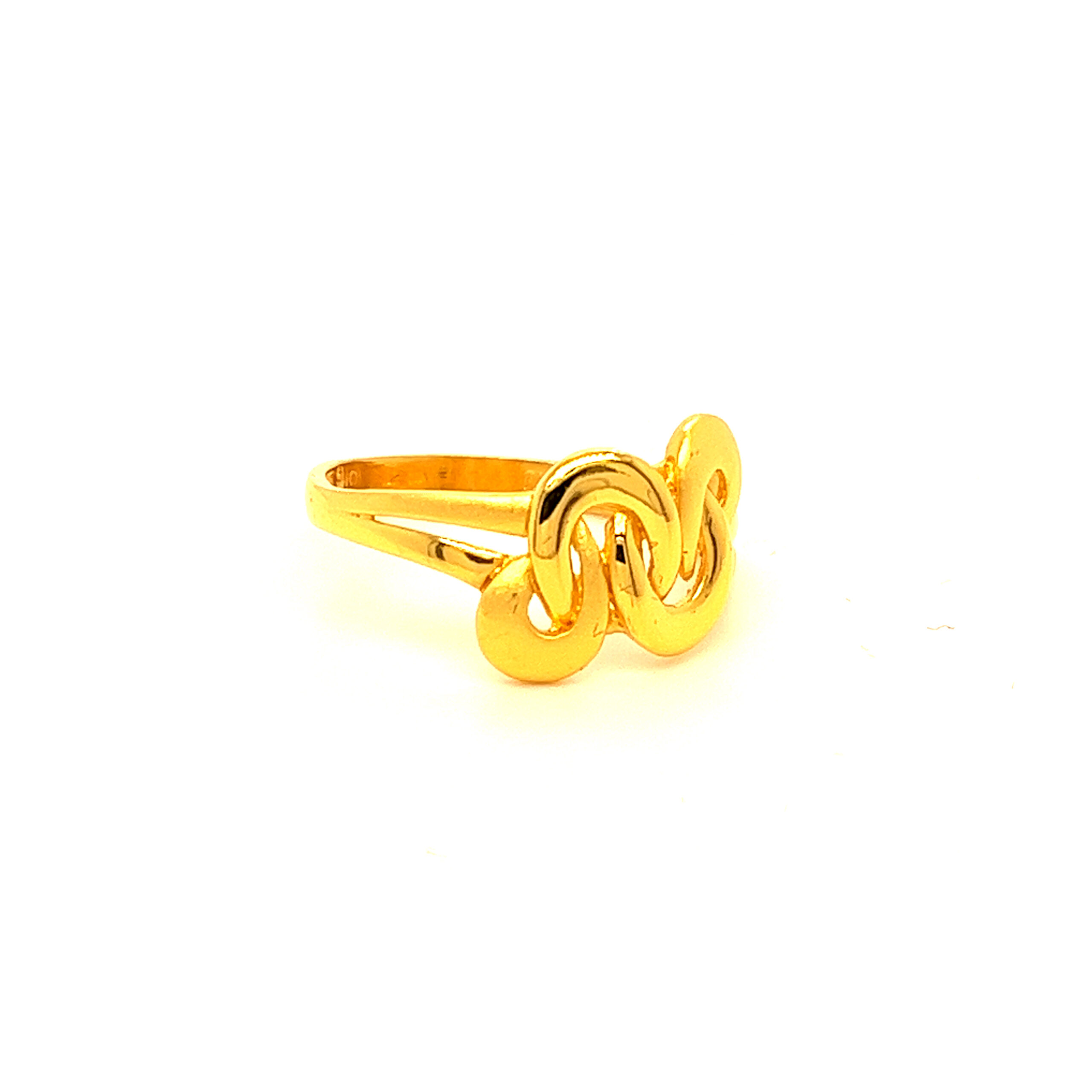 22k Gold Plain Buckle Up Ring - Image 2