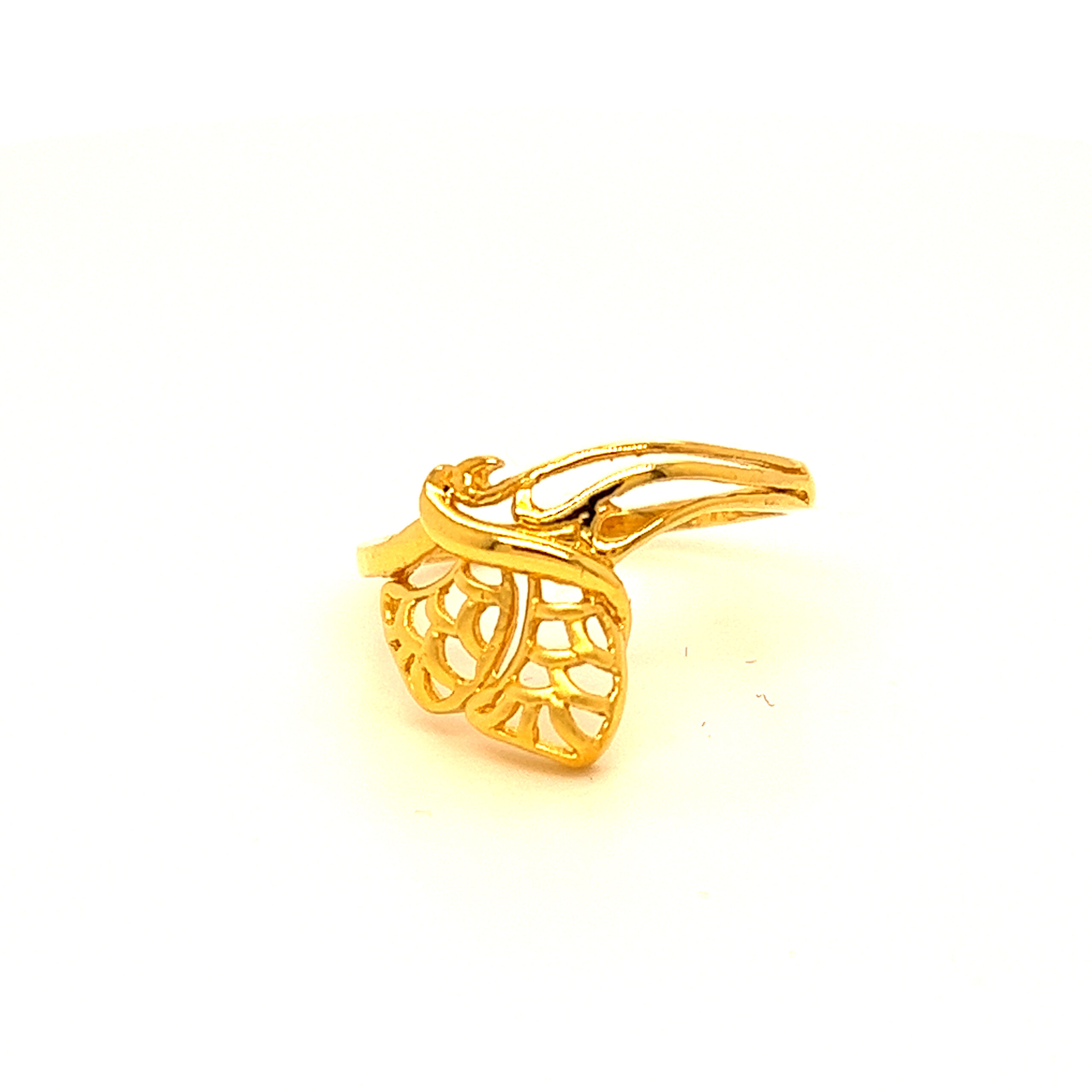 22k Gold Plain Bloom Ring - Image 3
