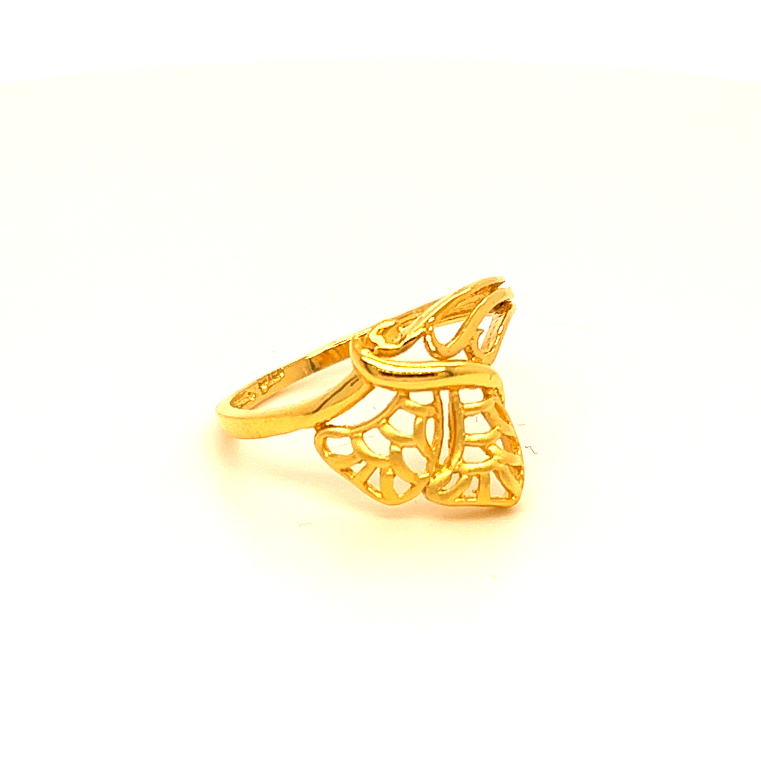 22k Gold Plain Bloom Ring - Image 2